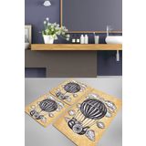Chilai Home Propeller 3'lü Set Djt Kaymaz Tabanlı Banyo Halısı Klozet Takımı