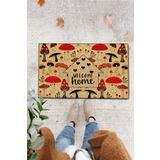 Chilai Home PVC Red Mushrooms Kaymaz Taban İç ve Dış Kapı Önü Paspası