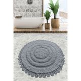 Chilai Home Regnum Cotton Gri Çap 100x100 Cm Pamuklu Yıkanabilir Banyo Halısı