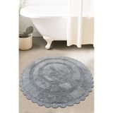 Chilai Home Regnum Gri Çap 90x90 Cm %100 Pamuklu Yıkanabilir Banyo Halısı