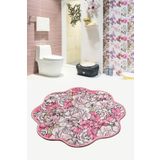 Chilai Home Rosa Pink Shape Djt 140 cm Banyo Paspası Klozet Takımı