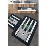 Chilai Home Rovio Djt Yıkanabilir Kaymaz 2'li Set Banyo Halısı