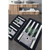 Chilai Home Rovio Paspas Djt 3'lü Set Yıkanabilir Kaymaz Taban Banyo Halısı