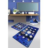 Chilai Home Sea Shell 2'li Set Banyo Halısı Paspas Yıkanabilir Kaymaz Taban Klozet Takımı