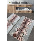 Chilai Home Sevra Djt 3'lü Set Paspas Yıkanabilir Kaymaz Taban Banyo Halısı
