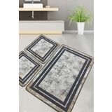 Chilai Home Sione Djt 3'lü Set Paspas Yıkanabilir Kaymaz Banyo Halısı