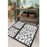 Chilai Home Small Heart Djt 3'lü Set Banyo Halısı
