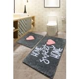 Chilai Home Sweet Füme 2Lı Set 60x100 Cm 50x60 Cm Klozet Takımı