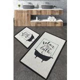 Chilai Home Take A Bath Djt 2'li Set Yıkanabilir Kaymaz Banyo Halısı Paspas