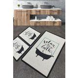 Chilai Home Take A Bath Djt 3'lü Set Yıkanabilir Kaymaz Banyo Halısı Paspas