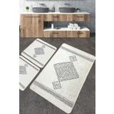 Chilai Home Tatiana Djt 3'lü Set Yıkanabilir Kaymaz Banyo Halısı Paspas