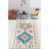 Chilai Home Taula Ekru Djt Modern Tasarım Yıkanabilir Kaymaz Taban Halı, Salon Halısı, Dekoratif Halı, 80 x 150
