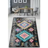 Chilai Home Taula Siyah Djt Modern Tasarım Yıkanabilir Kaymaz Taban Halı Salon Halısı Dekoratif Halı, 80 x 150