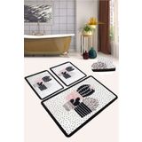 Chilai Home Three Cactus Djt 3'lü Set Banyo Halısı Paspas Kaymaz Taban Yıkanabilir Klozet Takımı