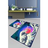 Chilai Home Tidal Wave Djt 2'li Set Banyo Paspası Kaymaz Tabanlı Banyo Halısı Klozet Takımı