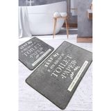 Chilai Home Toilet Grey Djt 2'li Kaymaz Taban Set Yıkanabilir Banyo Halısı