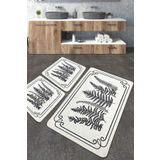 Chilai Home Tokyo Djt 3'lü Set Yıkanabilir Kaymaz Banyo Halısı Paspas