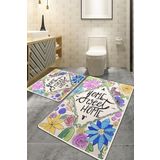 Chilai Home Topiary Djt 2'li Set Banyo Paspası Kaymaz Tabanlı Banyo Halısı Klozet Takımı