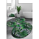 Chilai Home Tropic Djt 3'lü Set Banyo Halısı Paspas Kaymaz Taban Yıkanabilir Klozet Takımı