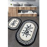 Chilai Home Vita Bona Banyo Halısı 2'li Set Yıkanabilir , Kaymaz Taban Banyo