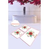 Chilai Home Wıth Love 3lü Set Banyo Halısı Paspas Klozet Takımı Yıkanabilir, Kaymaz Taban