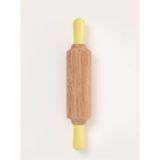 ChildGen Doğal Ahşap Merdane - Pastel Sarı
