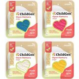 ChildGen Doğal Oyun Hamuru - 4lü Glitter Set 4x125 Gr Vakumlu Kartuş Paket - (ecopack-refill) - Sarı - Mavi