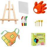 Childgen Mini Sanatçı Boya Seti - Şövale Tuval Parmak Boya Sulu Boya Seti 2
