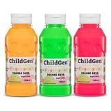 Chıldgen Naturel Colors - Parmak Boyası Canlı Neon Renkler 3'lü Set 350ML Yeşil-Turuncu-Pembe