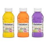 ChildGen Parmak Boyası Canlı Renkler 3'lü Set 350 ml Turuncu-Sarı-Mor Çocuklar İçin Güvenli