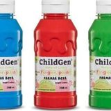Childgen Süper Parmak Boyası Yıkanabilir 350 Ml 3'Lü Set (Mavi, Kırmızı, Yeşil)