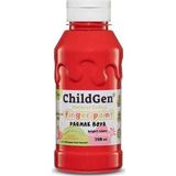 Childgen Süper Yıkanabilir Parmak Boyası 350 Ml Şişe Kırmızı