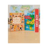 CHILDISH Eğitici Çocuk Kitap Seti - Dev Boy Eğlenceli Çocuk Atlası & Genel Kültür Kitabım Tanıyorum (2'li Set)