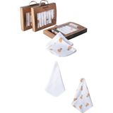 Childiva Unisex Bebek Pamuklu Organik 1/24 Ay Kutulu 7'li Ananas Desenli Ağız Silme Mendili - Sarı - Yenidoğan