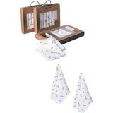 Childiva Unisex Bebek Pamuklu Organik 1/24 Ay Kutulu 7'li Havuç Desenli Ağız Silme Mendili - Çok Renkli - Yenidoğan