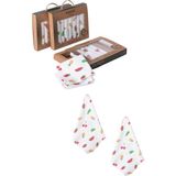 Childiva Unisex Bebek Pamuklu Organik 1/24 Ay Kutulu 7'li Meyve Desenli Ağız Silme Mendili - Renkli - Yenidoğan