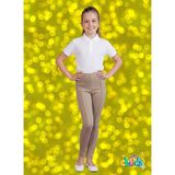 childs kız çocuk nervür dikişli likralı çift örgülü Çelik interlok bej renk okul pantolon tayt. - 3 – 4 Yaş