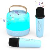 Chiliktoy İki Mikrofonlu Yuvarlak Karaoke Makinesi, 2 Kablosuz Mikrofonlu Çocuklar Taşınabilir Bluetooth Hoparlör, Kız ve Erkek Çocuklar için Karaoke Hediyeleri Audlt Doğum Günü Noel İç Mekan Dış Mekan Ev