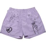Chill Space Collection - Nakışlı Erkek Ev Şort - Lilac - Mor
