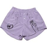 Chill Space Collection - Nakışlı Kadın Ev Şort - Lilac