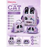 Chimola Dreamy Cat 3'lü Okul Çanta Seti | 16" Sırt Çantası + Termal Beslenme Çantası + Kalem Çantası - Standart - Çok Renkli