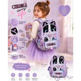 Chimola Dreamy Life Kedi Desenli 12 Inç Anaokulu Sırt Çantası – Peluş Kulaklı Lila BT287 - Çok Renkli - Standart