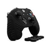 CHINFAI Controller Grip Skin for Xbox One S/X Anti-Slip Silicone Protective Cover Case for Xbox One Controller with 4 Set Thumbstick Caps (Black)