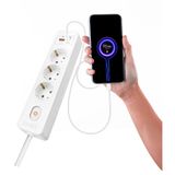CHİNT 502946C Üçlü Anahtarlı USB Hızlı Şarjlı (20W) Topraklı Priz, 3m ÇK