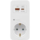 CHİNT 502947C Altılı Anahtarlı USB Hızlı Şarjlı (20W) Topraklı Priz, 3m, ÇK