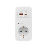 CHİNT 502955C USB Hızlı Şarjlı, Şok ve Akım Korumalı Fiş-Priz (720J), ÇK, Siyah