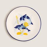Chios Yunus Pasta Tabağı 19 cm Mavi/beyaz - Mavi - Beyaz