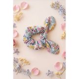 chipiques Floral Desenli Sarı Mavi Scrunchie – Yumuşak Saç Tokası