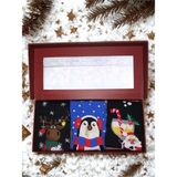Chiristmas Socks Simli Yılbaşı Desenli Unisex Yetişkin Çorap 3'lü Hediye Seti - 105-Renkli - Standart