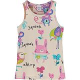 Chirping (Beige) Kız Çocuk Desenli Kolsuz Tişört - Bej - 1 Yaş
